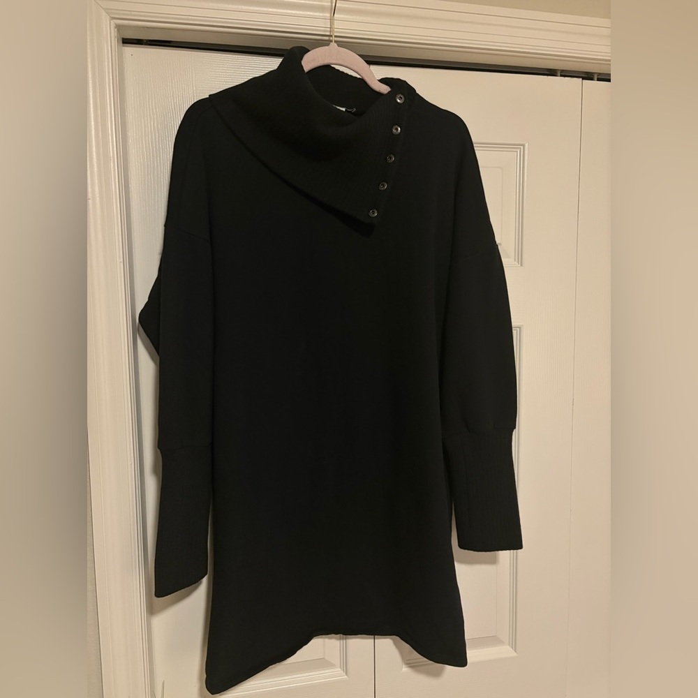 Studio park - Button-Trim Funnel Neck Sweater